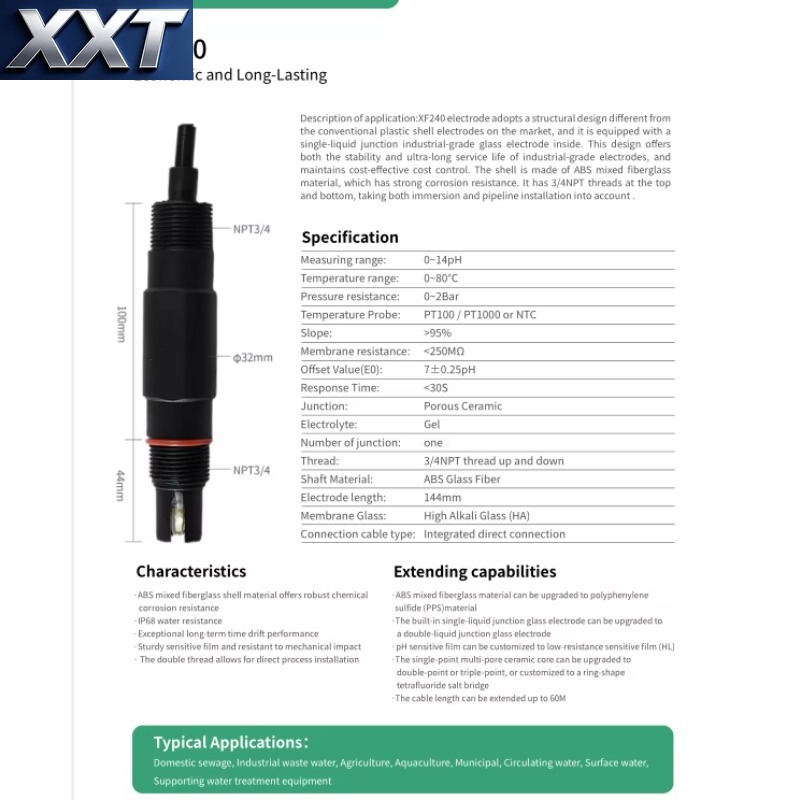Ph Meter - Sonde de pH industrielle XXT XF240