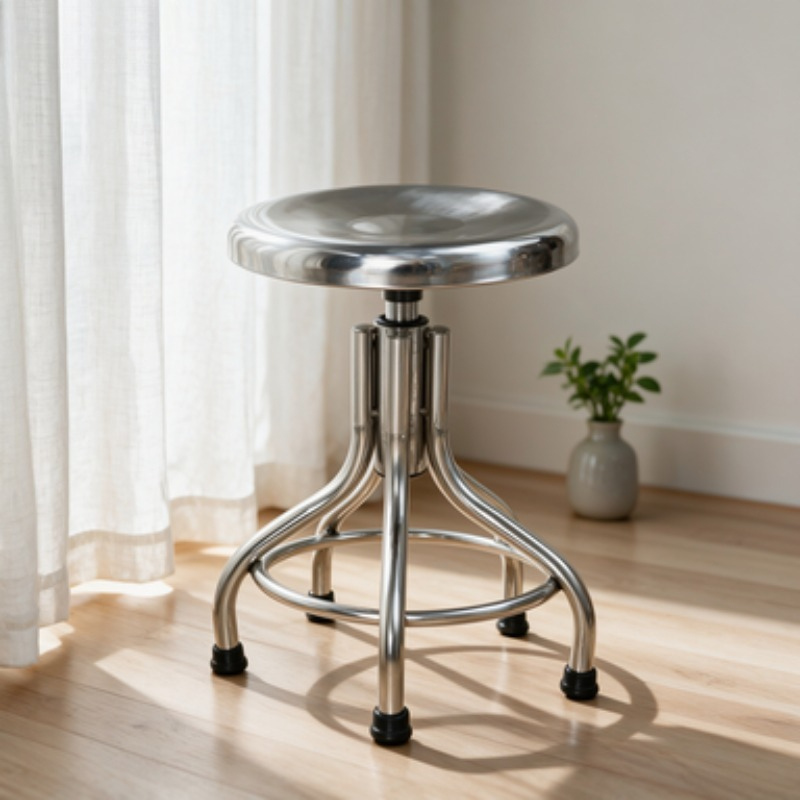 Medical Lab Furniture - Tabouret rond pivotant en acier inoxydable
