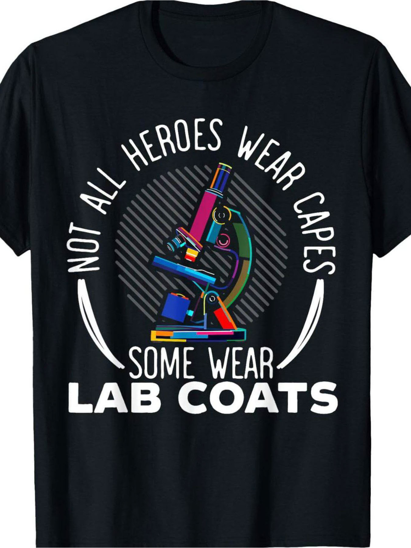 T-shirt noir à col rond et man - Medical Lab Graphics avis et prix
